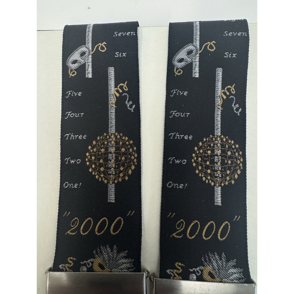 NIB Trafalgar Braces Suspenders Y2K 2000 Countdown Ball Drop Masquerade READ